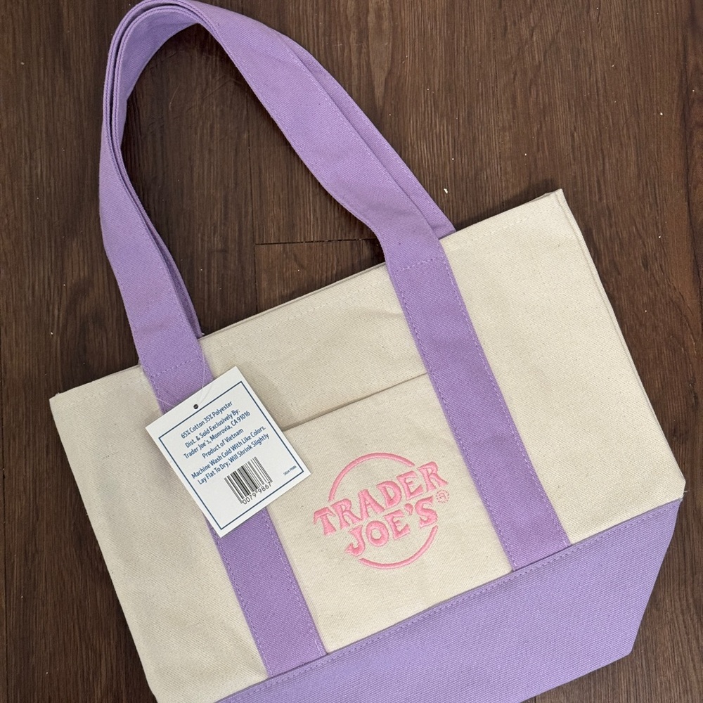 Purple and Cream Tote Bag